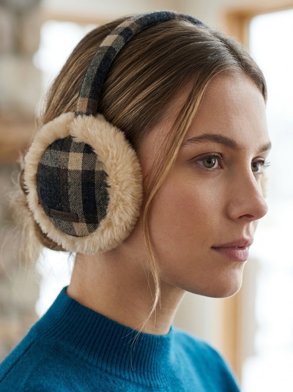 🆕 WOOLRICH Faux-Fur Over-Ear Earmuffs Headphones - Cozy Plush  Wool Comfort
